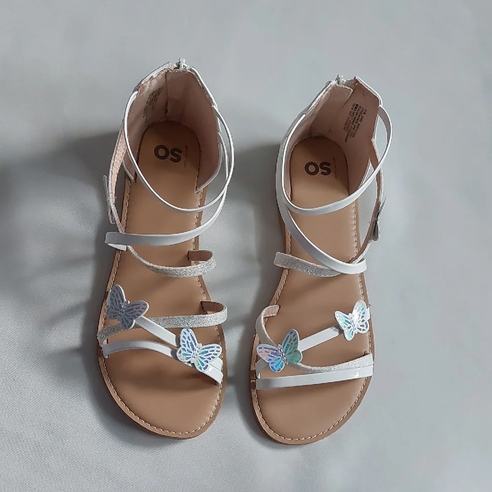 SO White and‎ Blue Butterfly Sandals Size 6